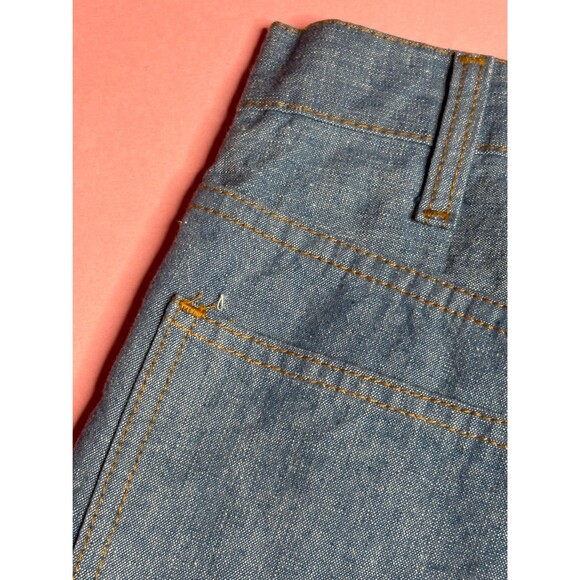 1960s-1970s JC PENNEY Cotton Blue Medium Wash Wide Leg Flared Denim Jeans. S-M - Picture 6 of 10